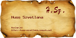 Huss Szvetlana névjegykártya